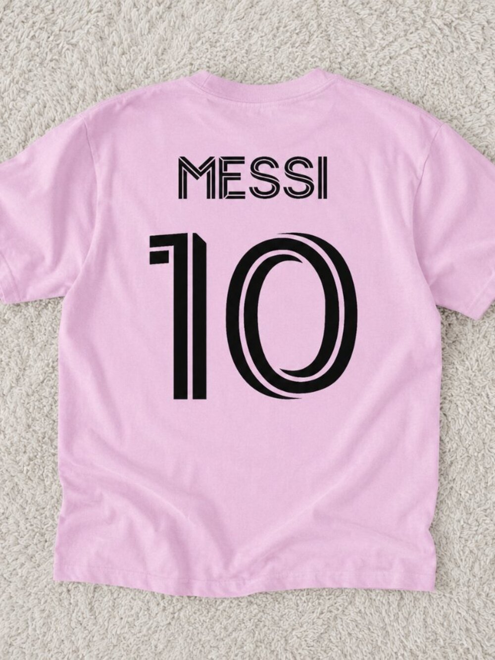 Argentina Messi 10 Pink Soccer Graphic T-Shirt Front & Back Print
